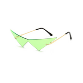 Y2K Aesthetic Cat Eye Rimless Triangle Sunglasses